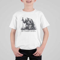 Tummy Hurts Funny Medieval Knight T Shirt For Kid Dark Fantasy Meme