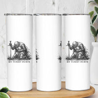 Tummy Hurts Funny Medieval Knight Skinny Tumbler Dark Fantasy Meme
