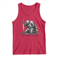 Tummy Hurts Funny Medieval Knight Tank Top Dark Fantasy Meme