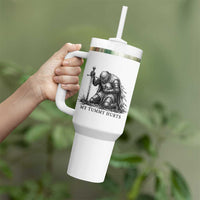 Tummy Hurts Funny Medieval Knight Tumbler With Handle Dark Fantasy Meme