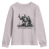 Tummy Hurts Funny Medieval Knight Youth Sweatshirt Dark Fantasy Meme
