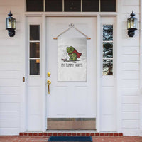 Tummy Hurts Funny Medieval Frog Garden Flag Dark Fantasy Meme