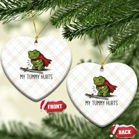 Tummy Hurts Funny Medieval Frog Ceramic Ornament Dark Fantasy Meme
