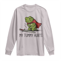 Tummy Hurts Funny Medieval Frog Long Sleeve Shirt Dark Fantasy Meme