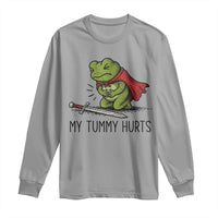 Tummy Hurts Funny Medieval Frog Long Sleeve Shirt Dark Fantasy Meme