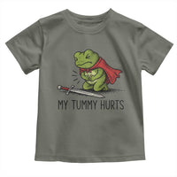 Tummy Hurts Funny Medieval Frog Toddler T Shirt Dark Fantasy Meme