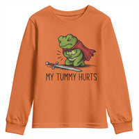 Tummy Hurts Funny Medieval Frog Youth Sweatshirt Dark Fantasy Meme