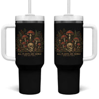 All Plants Are Edible Some Only Once Tumbler With Handle Vintage Mushroom Skull Gothic Plant Lover