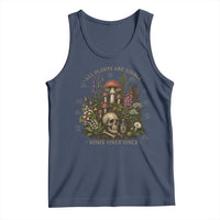 All Plants Are Edible Some Only Once Tank Top Vintage Botanical Mushroom Skull Gothic Plant Lover
