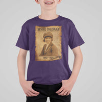 Bessie Coleman First African American Female Pilot T Shirt For Kid Black History - Wonder Print Shop