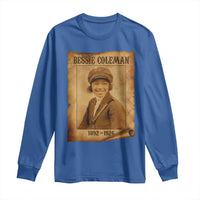 Bessie Coleman First African American Female Pilot Long Sleeve Shirt Black History - Wonder Print Shop