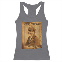 Bessie Coleman First African American Female Pilot Racerback Tank Top Black History - Wonder Print Shop