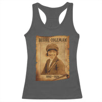 Bessie Coleman First African American Female Pilot Racerback Tank Top Black History - Wonder Print Shop
