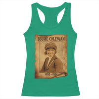 Bessie Coleman First African American Female Pilot Racerback Tank Top Black History - Wonder Print Shop