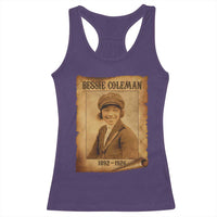 Bessie Coleman First African American Female Pilot Racerback Tank Top Black History - Wonder Print Shop