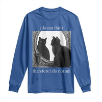 Funny Cat Long Sleeve Shirt I Do Not Think Therefore I Do Not Am Goth Emo Grunge Witchy - Wonder Print Shop