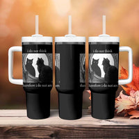 Funny Cat Tumbler With Handle I Do Not Think Therefore I Do Not Am Goth Emo Grunge Witchy - Wonder Print Shop