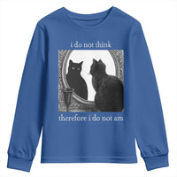 Funny Cat Youth Sweatshirt I Do Not Think Therefore I Do Not Am Goth Emo Grunge Witchy - Wonder Print Shop