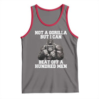 Funny Internet Meme Tank Top Not A Gorilla But I Can Beat Off 100 Men - Wonder Print Shop