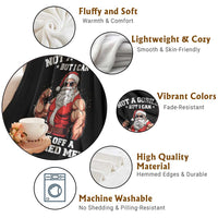 Funny Muscle Santa Throw Blanket Not A Gorilla But I Can Beat Off 100 Men Bodybuilder Christmas - Wonder Print Shop