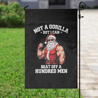 Funny Muscle Santa Garden Flag Not A Gorilla But I Can Beat Off 100 Men Bodybuilder Christmas - Wonder Print Shop