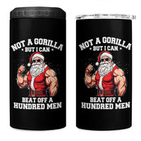 Funny Muscle Santa 4 in 1 Can Cooler Tumbler Not A Gorilla But I Can Beat Off 100 Men Bodybuilder Christmas - Wonder Print Shop