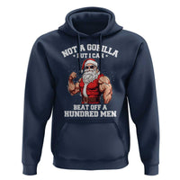 Funny Muscle Santa Hoodie Not A Gorilla But I Can Beat Off 100 Men Bodybuilder Christmas - Wonder Print Shop
