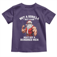 Funny Muscle Santa Toddler T Shirt Not A Gorilla But I Can Beat Off 100 Men Bodybuilder Christmas - Wonder Print Shop
