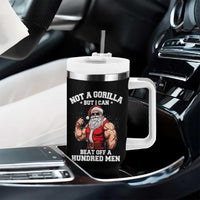 Funny Muscle Santa Tumbler With Handle Not A Gorilla But I Can Beat Off 100 Men Bodybuilder Christmas - Wonder Print Shop