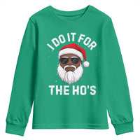 I Do It For The Hos Black Santa Christmas Youth Sweatshirt Funny Inappropriate Rude Santa - Wonder Print Shop