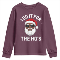 I Do It For The Hos Black Santa Christmas Youth Sweatshirt Funny Inappropriate Rude Santa - Wonder Print Shop