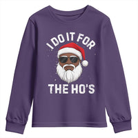I Do It For The Hos Black Santa Christmas Youth Sweatshirt Funny Inappropriate Rude Santa - Wonder Print Shop