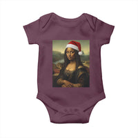 Funny Black Christmas Baby Onesie Vintage Mona Lisa Afro Santa Da Vinci Xmas - Wonder Print Shop
