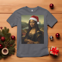 Funny Black Christmas T Shirt Vintage Mona Lisa Afro Santa Da Vinci Xmas - Wonder Print Shop
