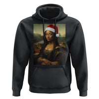 Funny Black Christmas Hoodie Vintage Mona Lisa Afro Santa Da Vinci Xmas - Wonder Print Shop