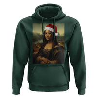 Funny Black Christmas Hoodie Vintage Mona Lisa Afro Santa Da Vinci Xmas - Wonder Print Shop
