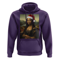 Funny Black Christmas Hoodie Vintage Mona Lisa Afro Santa Da Vinci Xmas - Wonder Print Shop
