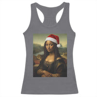 Funny Black Christmas Racerback Tank Top Vintage Mona Lisa Afro Santa Da Vinci Xmas - Wonder Print Shop