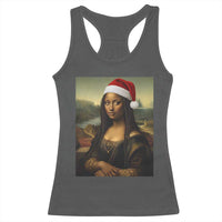 Funny Black Christmas Racerback Tank Top Vintage Mona Lisa Afro Santa Da Vinci Xmas - Wonder Print Shop
