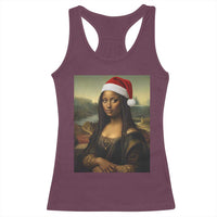 Funny Black Christmas Racerback Tank Top Vintage Mona Lisa Afro Santa Da Vinci Xmas - Wonder Print Shop