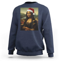 Funny Black Christmas Sweatshirt Vintage Mona Lisa Afro Santa Da Vinci Xmas - Wonder Print Shop