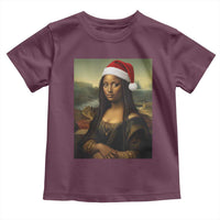 Funny Black Christmas Toddler T Shirt Vintage Mona Lisa Afro Santa Da Vinci Xmas - Wonder Print Shop