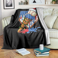 Christmas Baseball Ice Cream Drip Throw Blanket Santa Sports Player Xmas Light Boys Baseball Bat - Wonder Print Shop