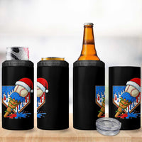 Christmas Baseball Ice Cream Drip 4 in 1 Can Cooler Tumbler Santa Sports Player Xmas Light Boys Baseball Bat - Wonder Print Shop