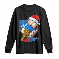 Christmas Baseball Ice Cream Drip Long Sleeve Shirt Santa Sports Player Xmas Light Boys Baseball Bat - Wonder Print Shop