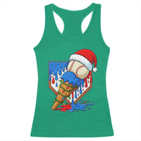 Christmas Baseball Ice Cream Drip Racerback Tank Top Santa Sports Player Xmas Light Boys Baseball Bat - Wonder Print Shop