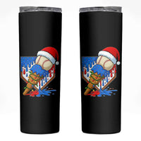Christmas Baseball Ice Cream Drip Skinny Tumbler Santa Sports Player Xmas Light Boys Baseball Bat - Wonder Print Shop