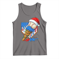 Christmas Baseball Ice Cream Drip Tank Top Santa Sports Player Xmas Light Boys Baseball Bat - Wonder Print Shop