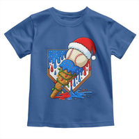 Christmas Baseball Ice Cream Drip Toddler T Shirt Santa Sports Player Xmas Light Boys Baseball Bat - Wonder Print Shop