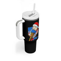 Christmas Baseball Ice Cream Drip Tumbler With Handle Santa Sports Player Xmas Light Boys Baseball Bat - Wonder Print Shop